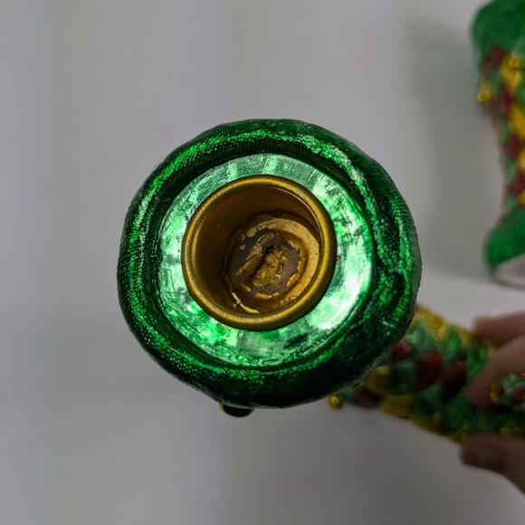 Elf Shoe Candlestick Holders 6.5" Christmas Holiday Decor Jester Mardi Gras Gold - Picture 10 of 15